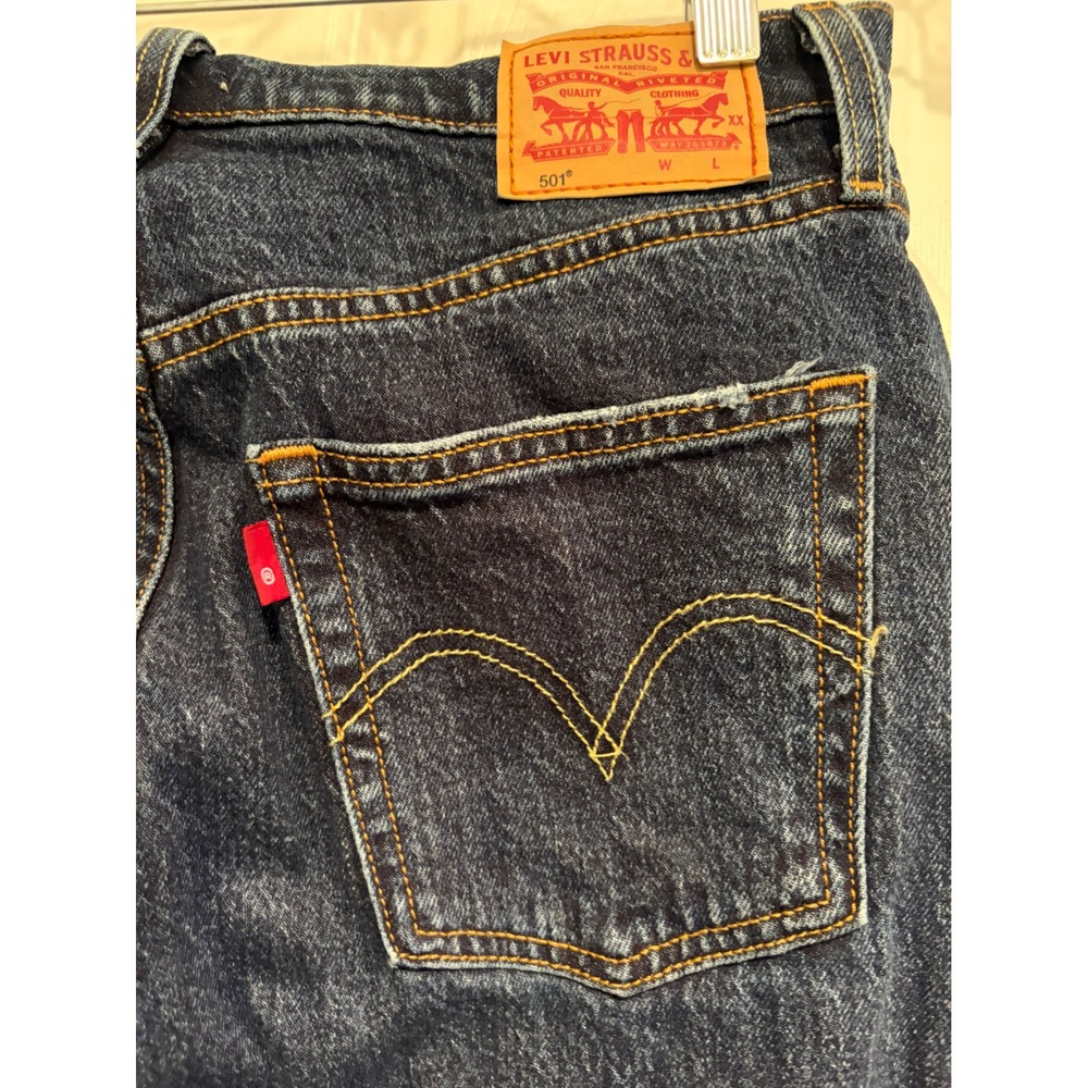 Levis 501 Original Straight Leg Jeans Dark Wash Indigo W27 L32 12501-0526